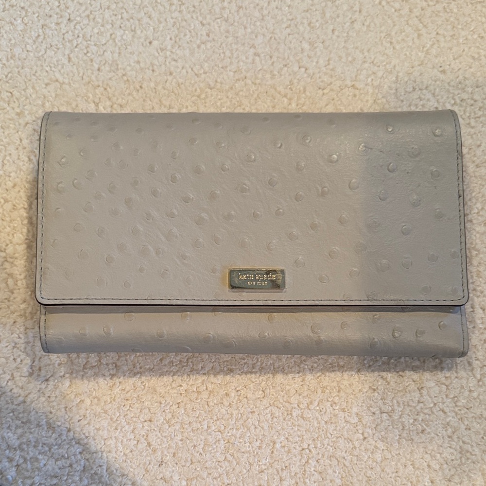 kate spade Light Gray Embossed Wristlet